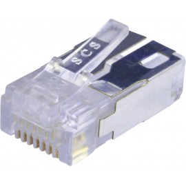 RJ45 moduláris csatlakozó dugó, egyenes, CAT5e, 8P8C, BEL Stewart Connectors 943-SP-370808SM2-FS-B10