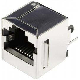 RJ45 beépíthető csatlakozó aljzat, 10P8C, függőleges, BEL Stewart Connectors SS65100-022F