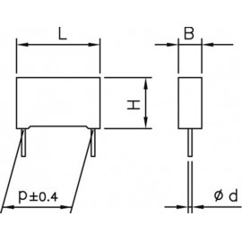 Poliészter kondenzátor, radiális 68 nF 100 V 10 % 5 mm, 7,2 x 2,5 x 6,5 Kemet R82EC2680DQ60K 2. kép