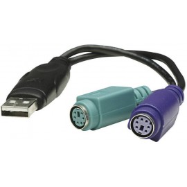 PS/2 - USB konverter, csatlakozó átalakító kábel [2x PS/2 alj – 1x USB A 1.1 ] 0.20 m Manhattan 1790