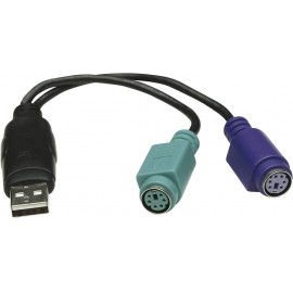 PS/2 - USB konverter, csatlakozó átalakító kábel [2x PS/2 alj – 1x USB A 1.1 ] 0.20 m Manhattan 1790 2. kép