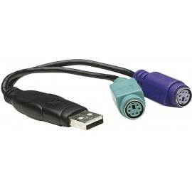 PS/2 - USB konverter, csatlakozó átalakító kábel [2x PS/2 alj – 1x USB A 1.1 ] 0.20 m Manhattan 1790 3. kép