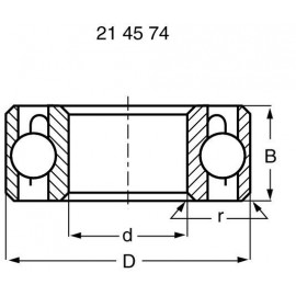 Radiális nemesacél golyóscsapágy 5 mm 2 mm 2.3 mm 2. kép