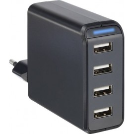 Hálózati USB töltő adapter 4 USB aljzattal 100-240V/AC 5V/DC max. 4800mA Voltcraft SPS-4800/4