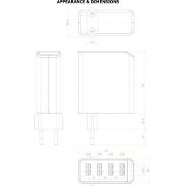 Hálózati USB töltő adapter 4 USB aljzattal 100-240V/AC 5V/DC max. 4800mA Voltcraft SPS-4800/4 3. kép