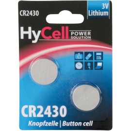 CR2430 lítium gombelem, 3 V, 300 mA, 2 db, HyCell BR2430, DL2430, ECR2430, KCR2430, KL2430, KECR2430