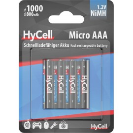 Mikroceruza akku AAA NiMH, 1,2V 1000 mAh, 4 db, HyCell HR3, HR03, UO100557, DC2400, DC2400B4N, LR03 3. kép