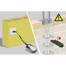 Vezetékvizsgáló kábelteszter és hanggenerátoros vezetékkereső E27 lámpa adapterrel Laserliner AC Tra 8. kép