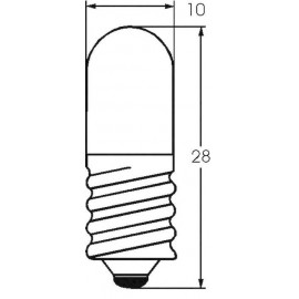 Kis csőlámpa T3 1/4 12 V 5 W 0.416 A, foglalat: E10, átlátszó, Barthelme 2. kép