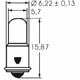 Mikro izzó 12 V 1.2 W, foglalat: MF6s/8, átlátszó, Barthelme 2. kép