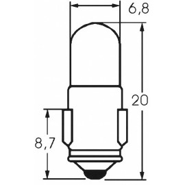 Ellenőrző lámpa 48 V 1.2 W 0.025 A, foglalat: BA7s, átlátszó, Barthelme 2. kép