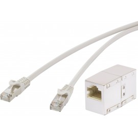 RJ45-ös patch kábel, hálózati LAN kábel CAT 5e F/UTP [1x RJ45 dugó - 1x RJ45 dugó] 5m, szürke UL 752