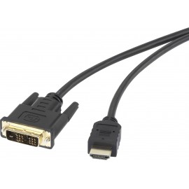 HDMI / DVI csatlakozókábel [1x HDMI dugó - 1x DVI dugó, 18+1 pólusú] 1,8 m fekete 1920 x 1080 pixel 