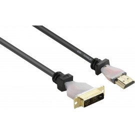 HDMI / DVI csatlakozókábel [1x HDMI dugó - 1x DVI dugó, 18+1 pólusú] 1,8 m fekete 1920 x 1080 pixel  2. kép