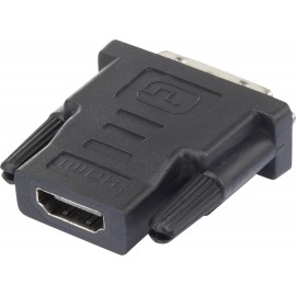 DVI - HDMI átalakító adapter, 1x DVI dugó 24+1 pól. - 1x HDMI aljzat, fekete, Renkforce 2. kép