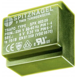 El 30/10,5 Nyák transzformátor SPK, 230 V / 18 V 83 mA 1,5 V, ASPK 01418 Spitznagel