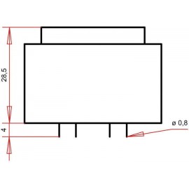 EI 38/13,6 Nyák transzformátor, 230 V / 9 V 400 mA 3,6 VA Gerth 2. kép