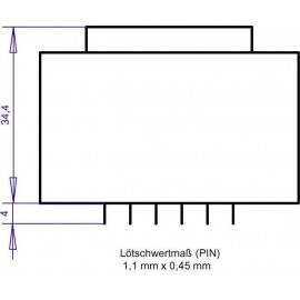 EI 48/16,8 Nyák transzformátor, 230 V / 2 x 30 V 166 mA 10 VA Gerth 2. kép