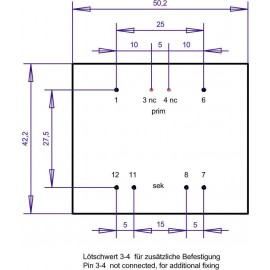 EI 48/16,8 Nyák transzformátor, 230 V / 2 x 30 V 166 mA 10 VA Gerth 3. kép