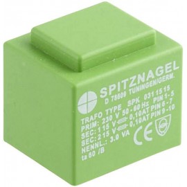 EI 30/18 Nyák transzformátor SPK, 230 V / 6 V 800 mA 3 V ASPK 03106 Spitznagel