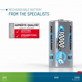 Góliát akku D NiMH, 1,2V 10000 mAh, 2 db, Ansmann maxE HR20, LR20, D, AM1, XL, MN1300, 813, E95, LR2 5. kép