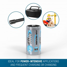 Góliát akku D NiMH, 1,2V 10000 mAh, 2 db, Ansmann maxE HR20, LR20, D, AM1, XL, MN1300, 813, E95, LR2 6. kép