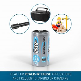 Góliát akku D NiMH, 1,2V 8500 mAh, 2 db, Ansmann maxE HR20, LR20, D, AM1, XL, MN1300, 813, E95, LR20 7. kép