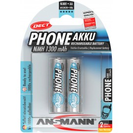 Ceruza akku AA, NiMH, 1,2V 1300 mAh, 2 db, Ansmann DECT maxE LR06, AA, LR6, AAB4E, AM3, 815, E91, LR 7. kép