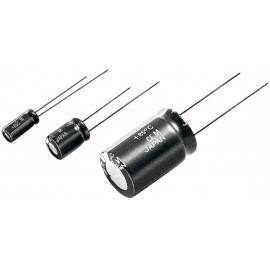 Elektrolit kondenzátor, radiális, álló, RM 2 mm 10 µF 63 V 20 % Ø 5 x 11 mm Panasonic ECA1JM100