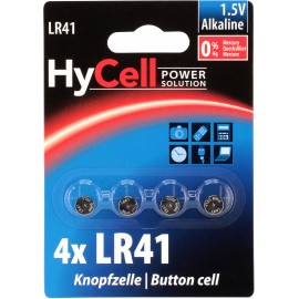 LR41 gombelem, alkáli mangán, 1,5V, 30 mAh, 4 db, HyCell AG3, V3GA, G3A, 3GA, 192, L736, LR736, RW87