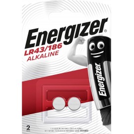 LR43 gombelem, alkáli mangán, 1,5V, 123 mAh, 2 db, Energizer AG12, V12GA, G12A, 12GA, PX86A, LR1131,