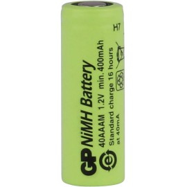 2/3 AAA akku NiMH 1,2V 400 mAh, Flat-Top, GP Batteries GP40AAAM