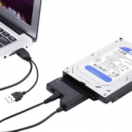 Merevlemez átalakító, 1x USB 2.0 dugó A - 1x SATA kombi dugó, 7+15 pólus, 0,3 m, fekete, Renkforce 2. kép