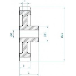 Homlokfogaskerék, poliacetál, modul 0,5, furat átmérő: 2 mm, fogak száma: 12, Reely 2. kép