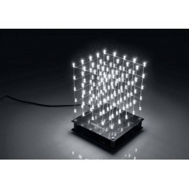 LED-es 3D-s fehér fénykocka építőkészlet 9V Velleman K8018W 5. kép