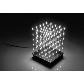 LED-es 3D-s fehér fénykocka építőkészlet 9V Velleman K8018W 6. kép