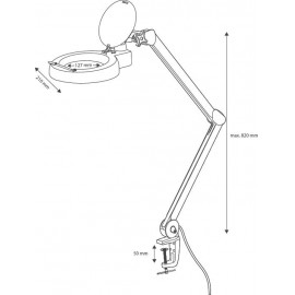 LED-es nagyítós lámpa, 5-os, csíptetős tartóval Toolcraft 960113C05 11. kép