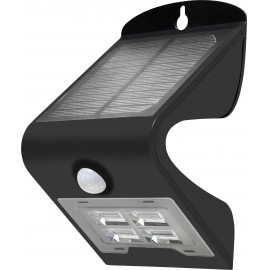 Napelemes kültéri fali lámpa mozgásérzékelővel, 2W, fekete, DioDor 2W-B 3. kép