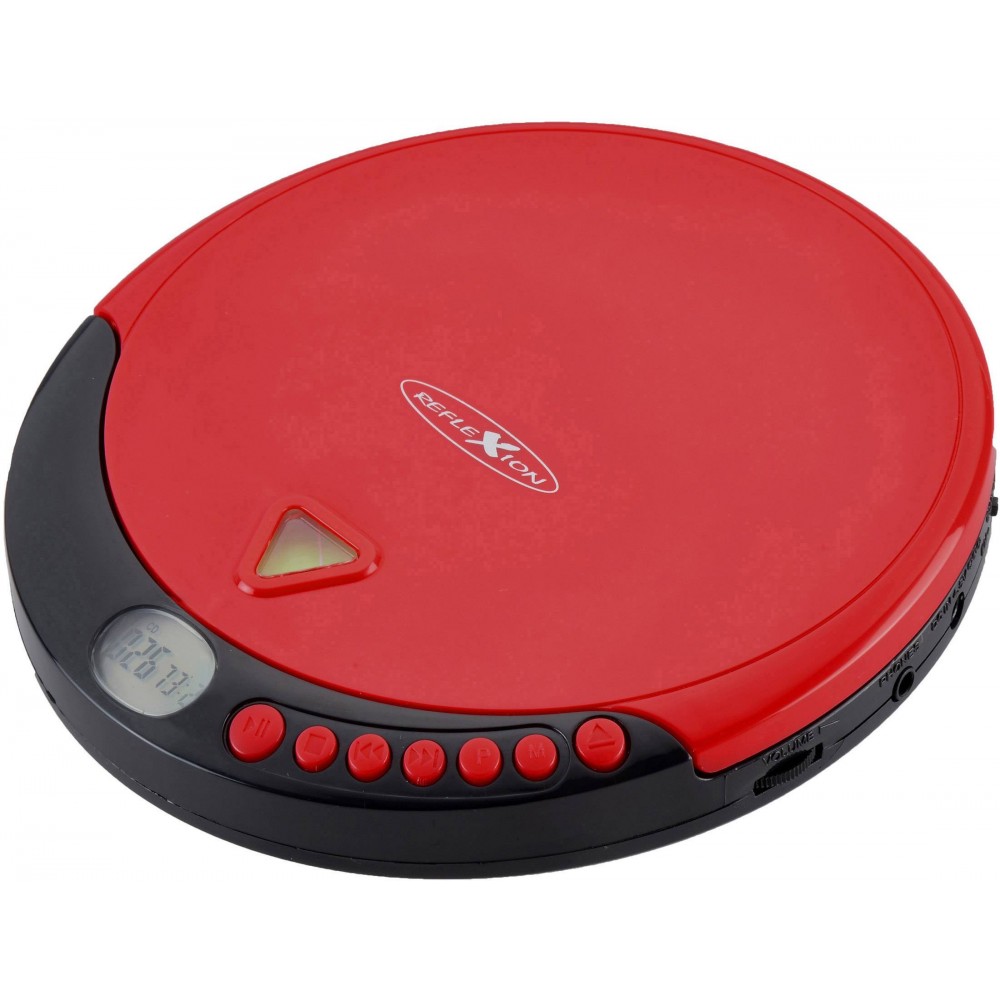 Discman, hordozható CD, MP3 lejátszó, CD, CD-R, CD-RW, MP3, FM rádióval  piros színű Reflexion PCD510MF > inShop webáruház