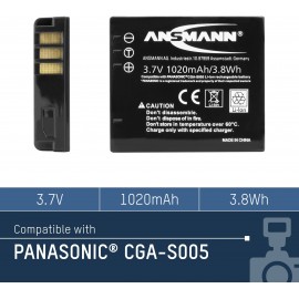 CGA-S005E, CGA-S005 Panasonic kamera akku 3,7V 1150 mAh, Ansmann 9. kép