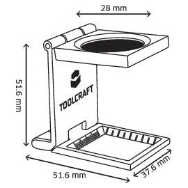 Talpas nagyító, összecsukható szál nagyító 6x-os nagyítással 28 mm, fekete színű TOOLCRAFT 1505090 4. kép