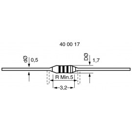 Szénréteg ellenállás, Tru Components 0,1 W 5% 12K BF 0204 2. kép