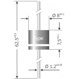 Dióda P1000B 8X7,5 TC Tru Components egyenirányító dióda 2. kép