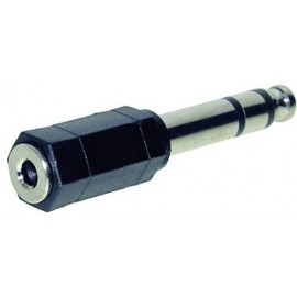 Jack átalakító adapter, 6.3 mm sztereo Jack dugó - 3.5 mm sztereo Jack aljzat, fekete, Tru Component