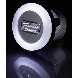 Beépíthető USB aljzat, USB 2.0 A aljzat - USB A dugó, 1,5 m, LED, fehér, Tru Components 3. kép