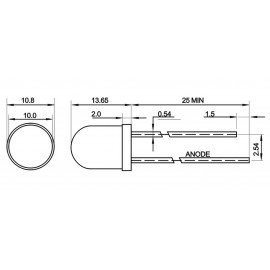 LED 10mm diffus zöld 1750mcd 2. kép