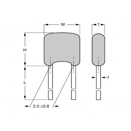 Kerámia kondenzátor THT 100 nF 50 V 20 % (Sz x Ma) 4.2 mm x 25 mm TANCAP CT4-0805Y104M500C1T 1 db 3. kép