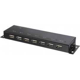 7 port USB 2.0 hub, fém ház, falra szerelhető, fekete, Renkforce 4. kép