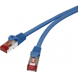 RJ45 Hálózat Csatlakozókábel CAT 6 S/FTP 15.00 cm Kék Védővel, Aranyozatt érintkező, Lángálló Renkfo