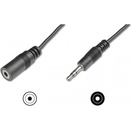 Jack Audio Csatlakozókábel [1x Jack dugó, 3,5 mm-es - 1x Jack alj, 3,5 mm-es] 5 m Fekete Egyszeres á